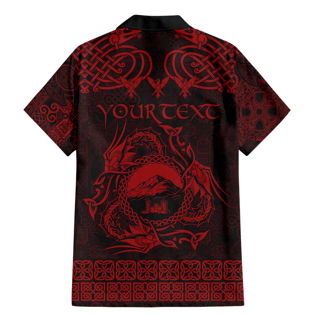 Personalized Caernarfonshire Sir Gaernarfon Family Matching Mermaid Dress and Hawaiian Shirt Red Castle Tower Celtic-inspired - Wonder Print Shop