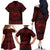 Personalized Caernarfonshire Sir Gaernarfon Family Matching Off The Shoulder Long Sleeve Dress and Hawaiian Shirt Red Castle Tower Celtic-inspired - Wonder Print Shop