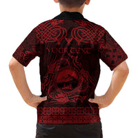 Personalized Caernarfonshire Sir Gaernarfon Family Matching Off Shoulder Maxi Dress and Hawaiian Shirt Red Castle Tower Celtic-inspired - Wonder Print Shop