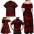Personalized Caernarfonshire Sir Gaernarfon Family Matching Off Shoulder Maxi Dress and Hawaiian Shirt Red Castle Tower Celtic-inspired - Wonder Print Shop