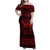 Personalized Caernarfonshire Sir Gaernarfon Family Matching Off Shoulder Maxi Dress and Hawaiian Shirt Red Castle Tower Celtic-inspired - Wonder Print Shop