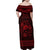 Personalized Caernarfonshire Sir Gaernarfon Family Matching Off Shoulder Maxi Dress and Hawaiian Shirt Red Castle Tower Celtic-inspired - Wonder Print Shop
