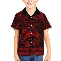 Personalized Caernarfonshire Sir Gaernarfon Family Matching Off Shoulder Maxi Dress and Hawaiian Shirt Red Castle Tower Celtic-inspired - Wonder Print Shop