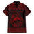 Personalized Caernarfonshire Sir Gaernarfon Family Matching Off Shoulder Short Dress and Hawaiian Shirt Red Castle Tower Celtic-inspired - Wonder Print Shop