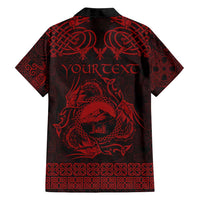 Personalized Caernarfonshire Sir Gaernarfon Family Matching Puletasi and Hawaiian Shirt Red Castle Tower Celtic-inspired - Wonder Print Shop