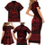 Personalized Caernarfonshire Sir Gaernarfon Family Matching Short Sleeve Bodycon Dress and Hawaiian Shirt Red Castle Tower Celtic-inspired - Wonder Print Shop