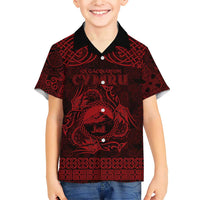 Personalized Caernarfonshire Sir Gaernarfon Family Matching Short Sleeve Bodycon Dress and Hawaiian Shirt Red Castle Tower Celtic-inspired - Wonder Print Shop
