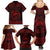 Personalized Caernarfonshire Sir Gaernarfon Family Matching Summer Maxi Dress and Hawaiian Shirt Red Castle Tower Celtic-inspired - Wonder Print Shop