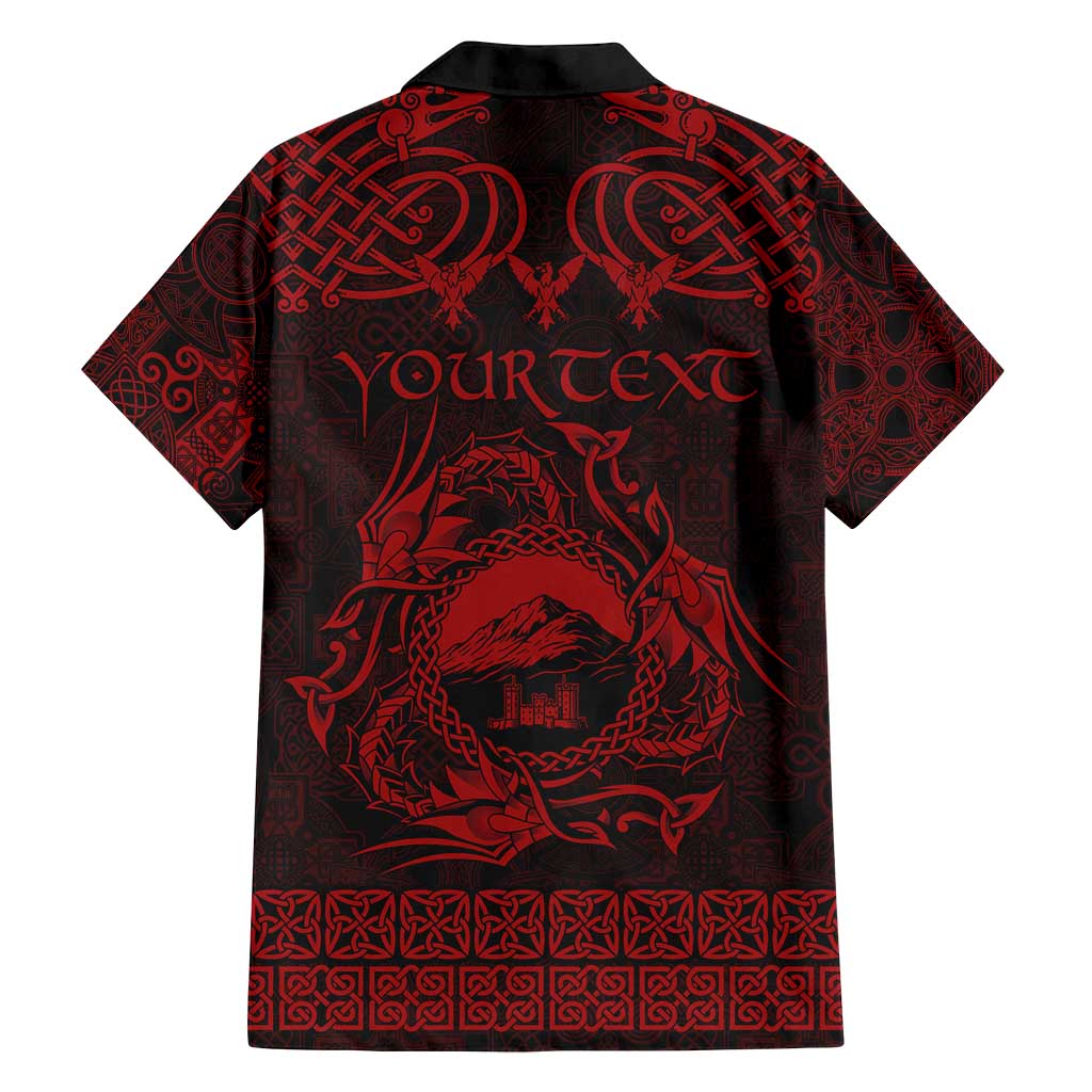 Personalized Caernarfonshire Sir Gaernarfon Family Matching Summer Maxi Dress and Hawaiian Shirt Red Castle Tower Celtic-inspired - Wonder Print Shop