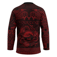 Personalized Caernarfonshire Sir Gaernarfon Hockey Jersey Red Castle Tower Celtic-inspired - Wonder Print Shop