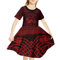 Personalized Caernarfonshire Sir Gaernarfon Kid Short Sleeve Dress Red Castle Tower Celtic-inspired - Wonder Print Shop