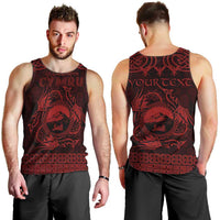 Personalized Caernarfonshire Sir Gaernarfon Men Tank Top Red Castle Tower Celtic-inspired - Wonder Print Shop