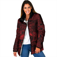 Personalized Caernarfonshire Sir Gaernarfon Padded Jacket Red Castle Tower Celtic-inspired - Wonder Print Shop