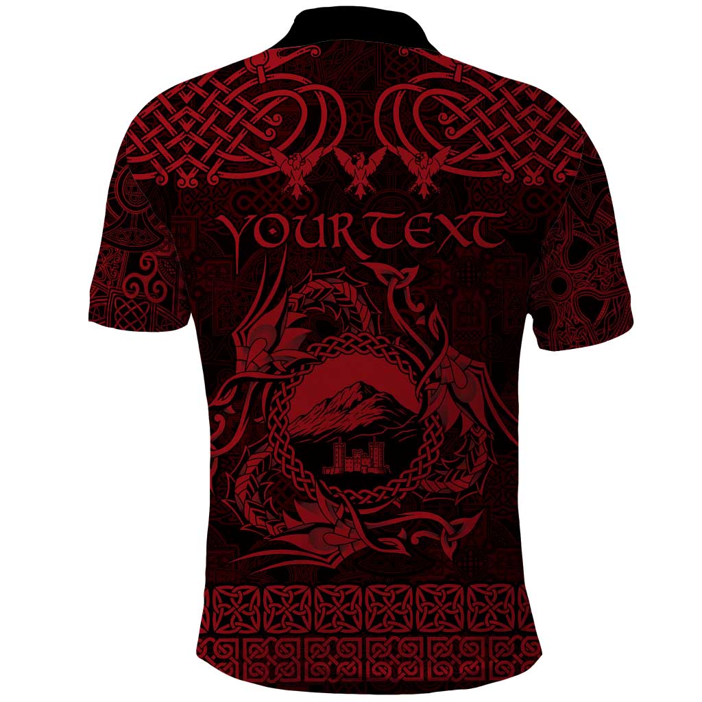 Personalized Caernarfonshire Sir Gaernarfon Polo Shirt Red Castle Tower Celtic-inspired - Wonder Print Shop
