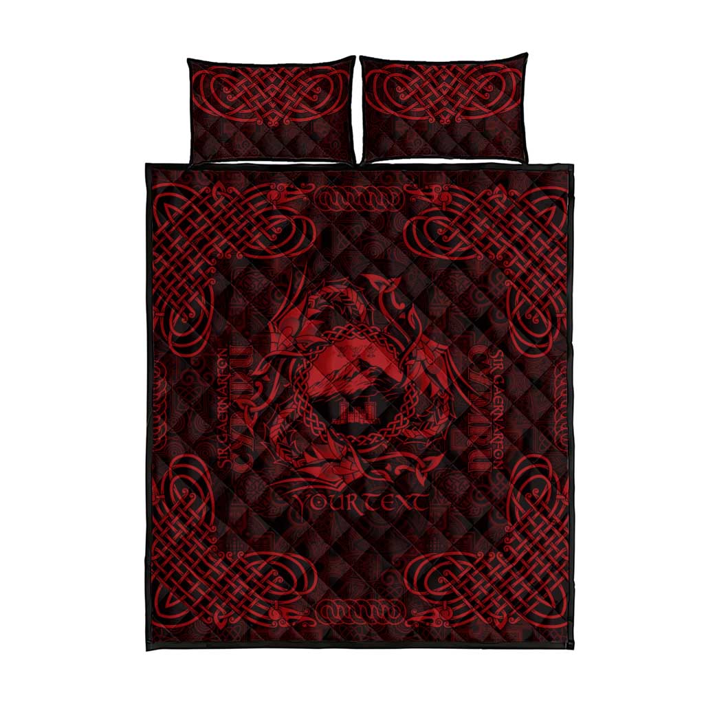 Personalized Caernarfonshire Sir Gaernarfon Quilt Bed Set Red Castle Tower Celtic-inspired - Wonder Print Shop