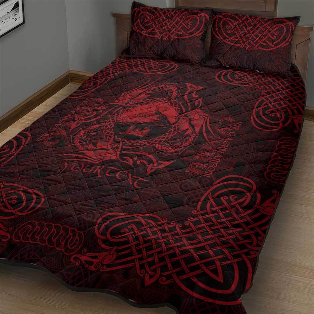 Personalized Caernarfonshire Sir Gaernarfon Quilt Bed Set Red Castle Tower Celtic-inspired - Wonder Print Shop