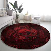 Personalized Caernarfonshire Sir Gaernarfon Round Carpet Red Castle Tower Celtic-inspired - Wonder Print Shop