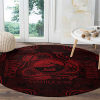Personalized Caernarfonshire Sir Gaernarfon Round Carpet Red Castle Tower Celtic-inspired - Wonder Print Shop