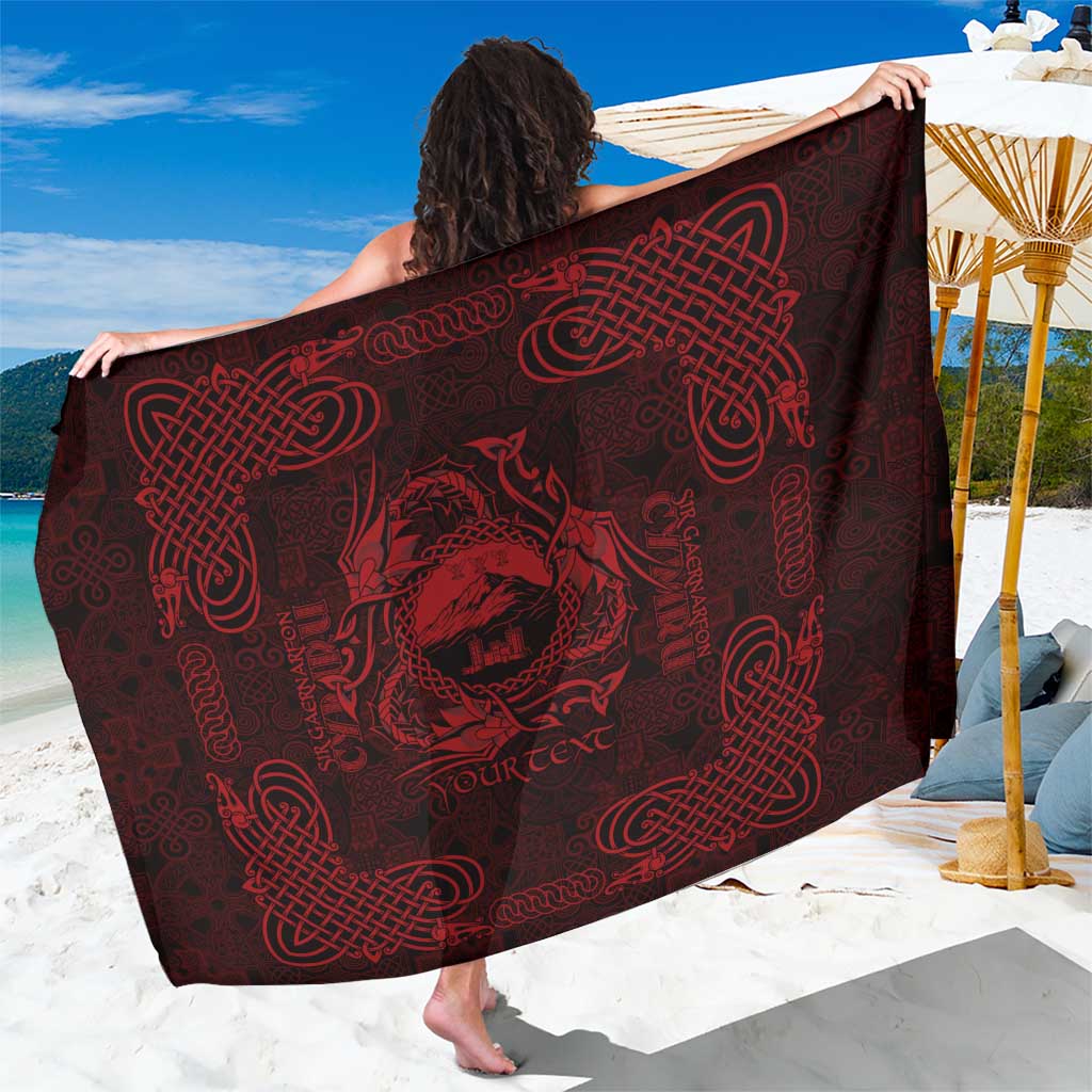 Personalized Caernarfonshire Sir Gaernarfon Sarong Red Castle Tower Celtic-inspired - Wonder Print Shop