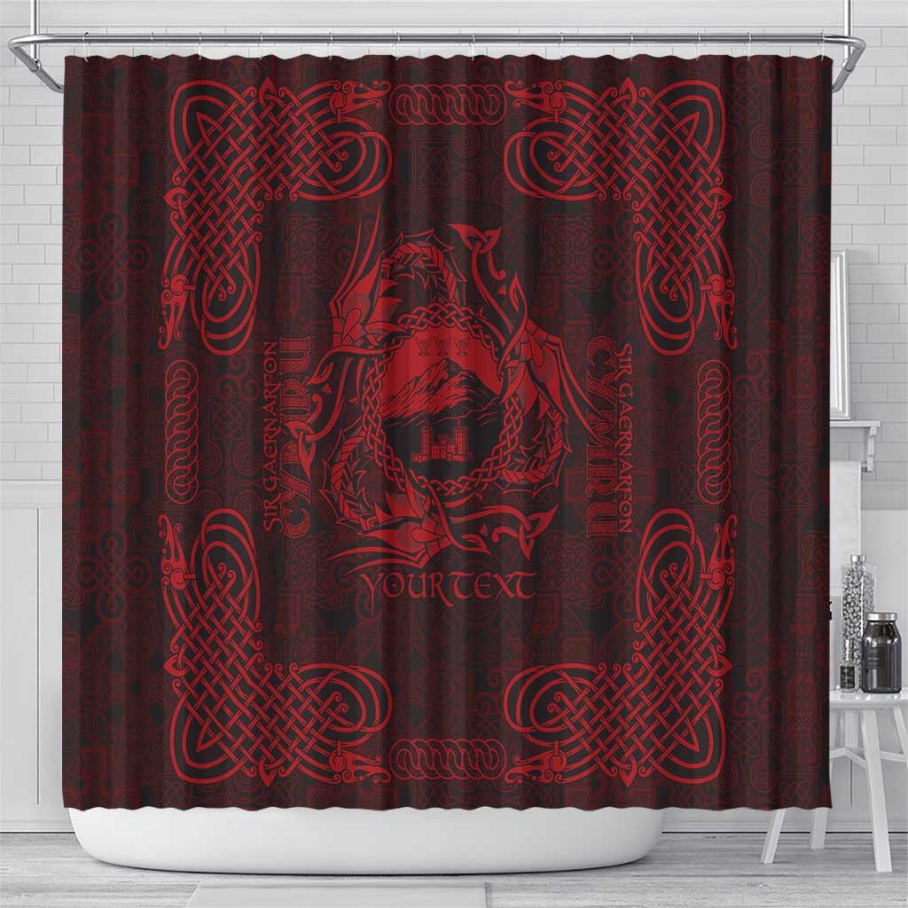 Personalized Caernarfonshire Sir Gaernarfon Shower Curtain Red Castle Tower Celtic-inspired - Wonder Print Shop