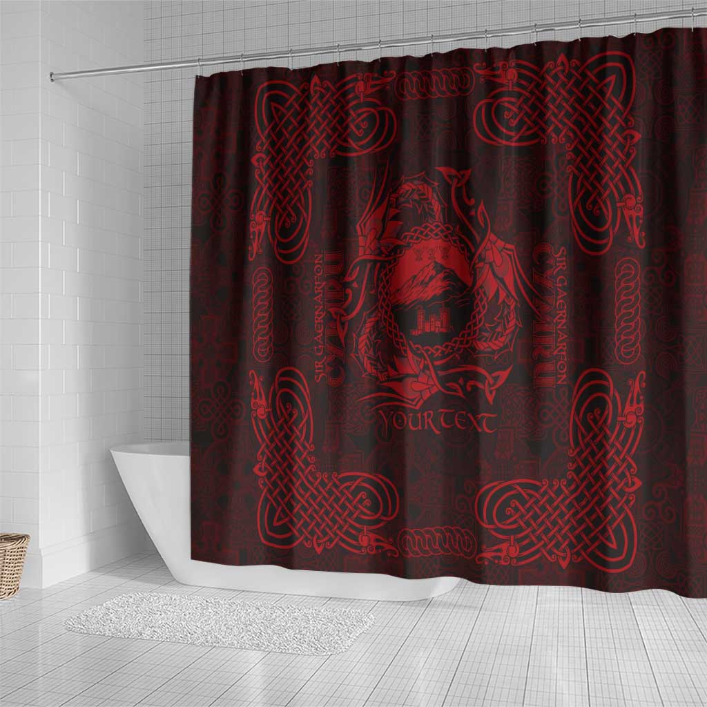 Personalized Caernarfonshire Sir Gaernarfon Shower Curtain Red Castle Tower Celtic-inspired - Wonder Print Shop