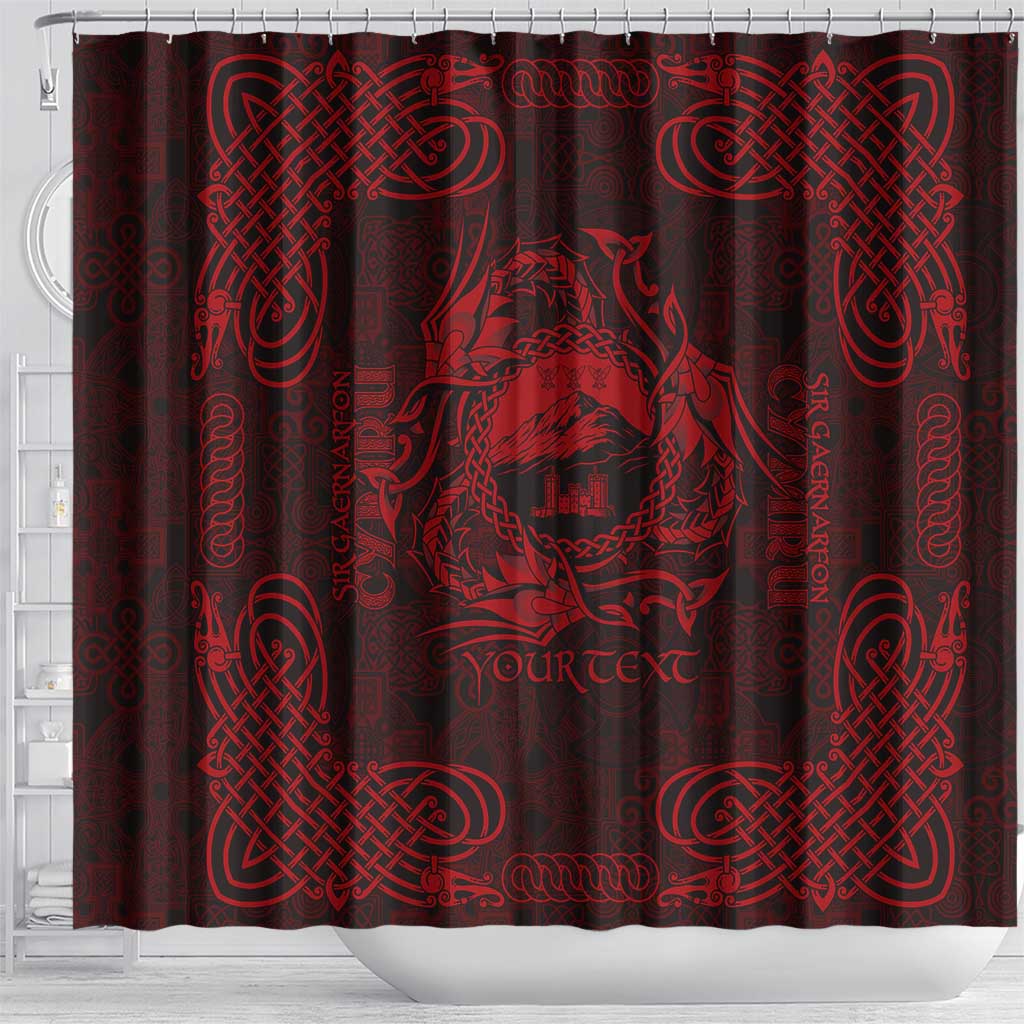 Personalized Caernarfonshire Sir Gaernarfon Shower Curtain Red Castle Tower Celtic-inspired - Wonder Print Shop