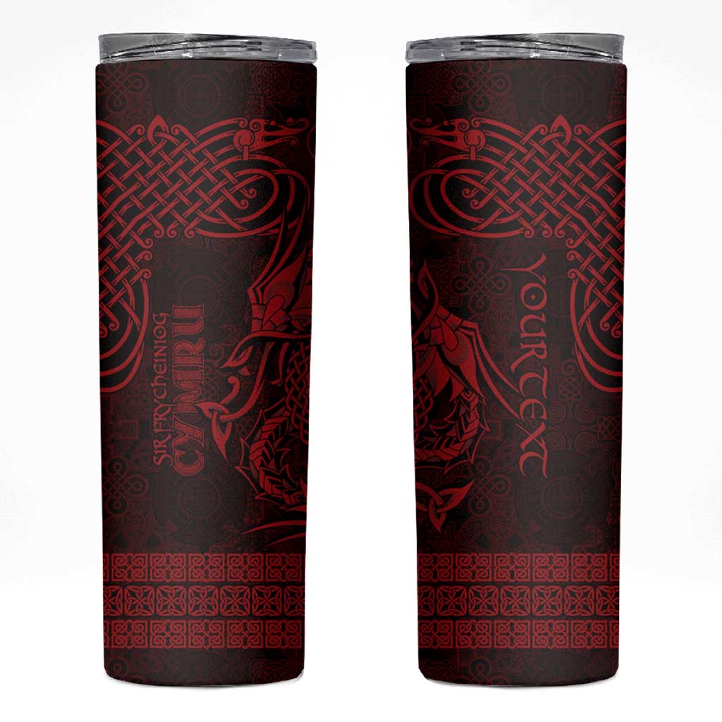Personalized Caernarfonshire Sir Gaernarfon Skinny Tumbler Red Castle Tower Celtic-inspired - Wonder Print Shop