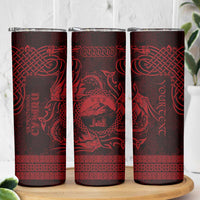 Personalized Caernarfonshire Sir Gaernarfon Skinny Tumbler Red Castle Tower Celtic-inspired - Wonder Print Shop
