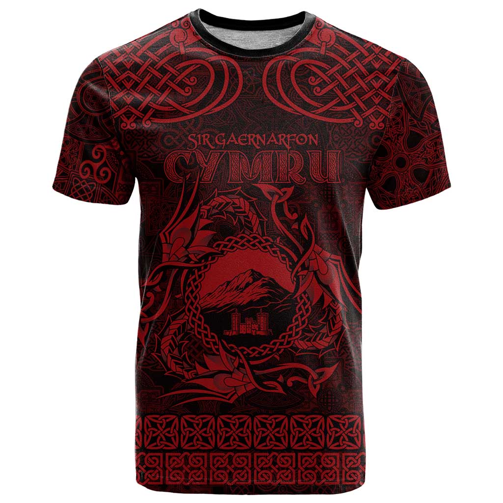 Personalized Caernarfonshire Sir Gaernarfon T Shirt Red Castle Tower Celtic-inspired - Wonder Print Shop