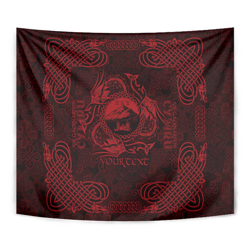 Personalized Caernarfonshire Sir Gaernarfon Tapestry Red Castle Tower Celtic-inspired - Wonder Print Shop