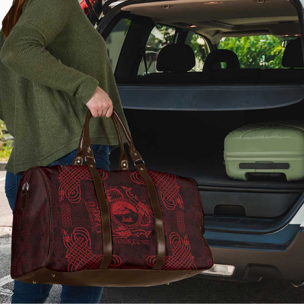 Personalized Caernarfonshire Sir Gaernarfon Travel Bag Red Castle Tower Celtic-inspired - Wonder Print Shop