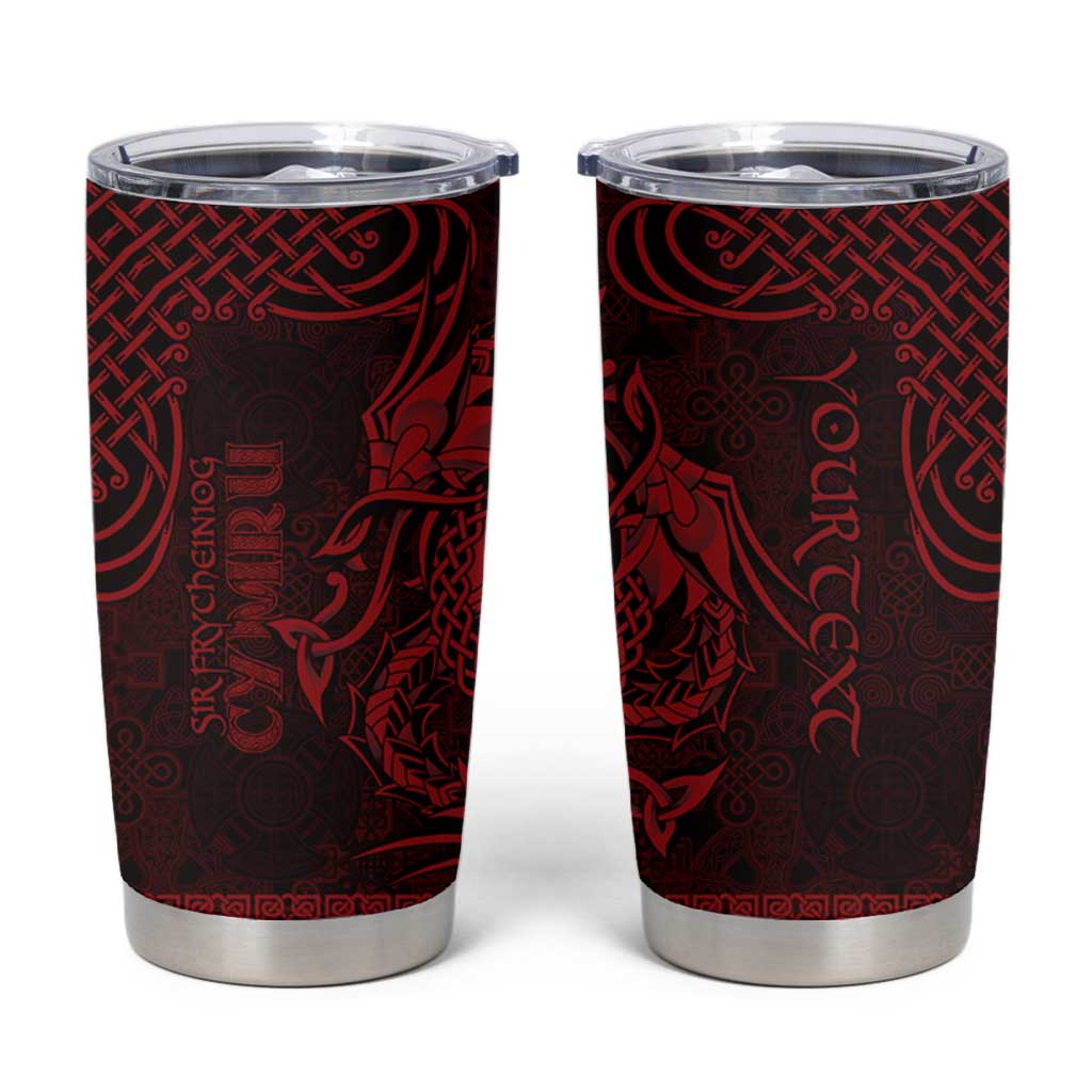 Personalized Caernarfonshire Sir Gaernarfon Tumbler Cup Red Castle Tower Celtic-inspired - Wonder Print Shop