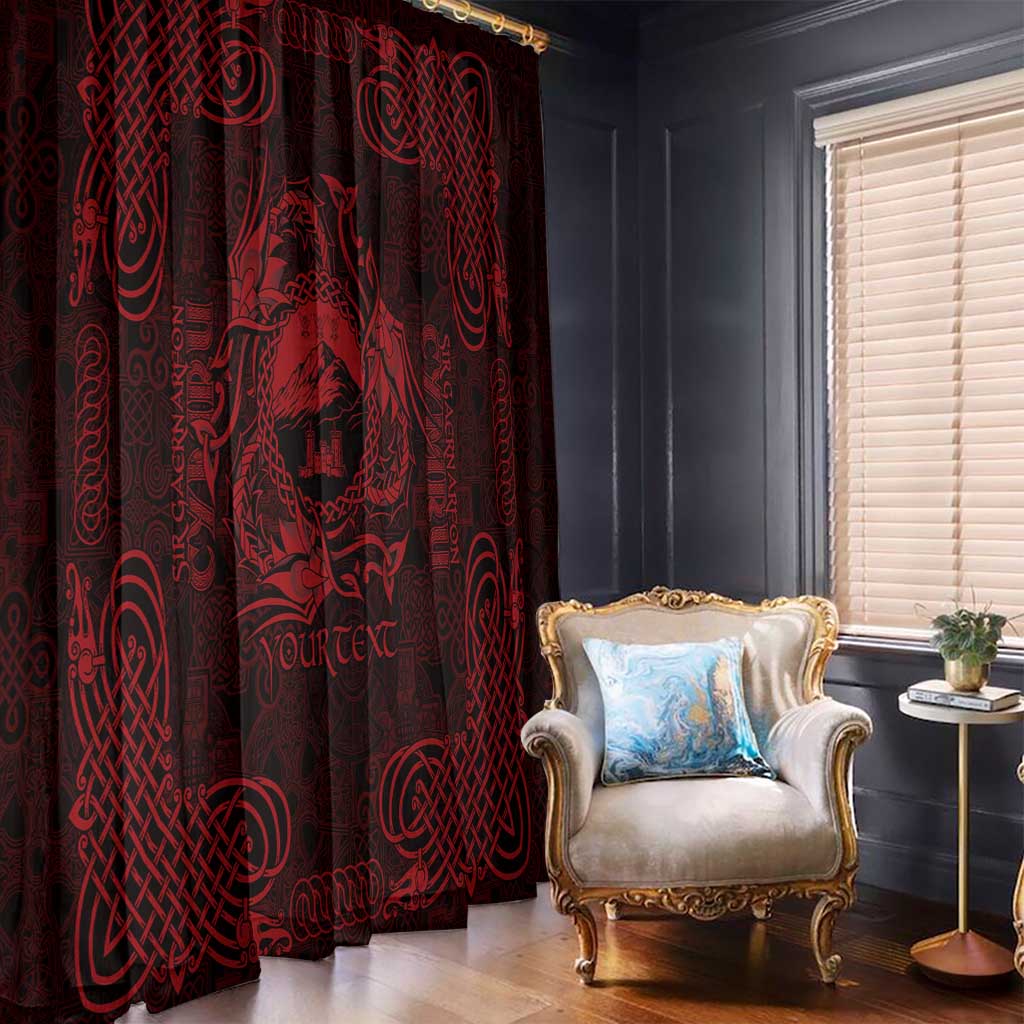 Personalized Caernarfonshire Sir Gaernarfon Window Curtain Red Castle Tower Celtic-inspired - Wonder Print Shop