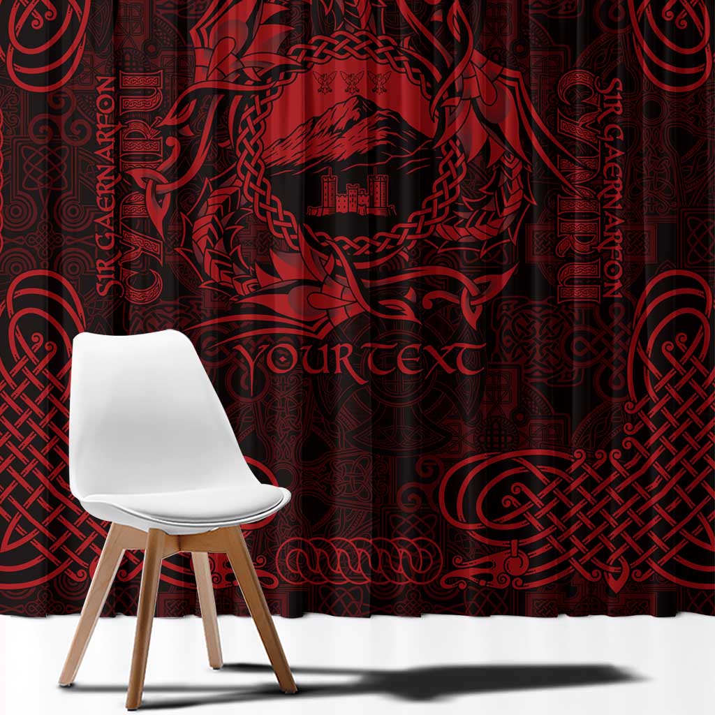 Personalized Caernarfonshire Sir Gaernarfon Window Curtain Red Castle Tower Celtic-inspired - Wonder Print Shop