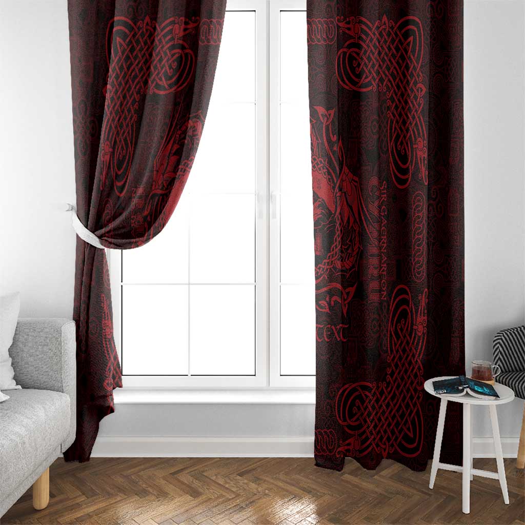 Personalized Caernarfonshire Sir Gaernarfon Window Curtain Red Castle Tower Celtic-inspired - Wonder Print Shop