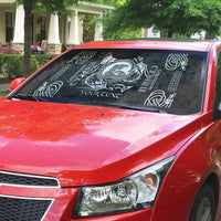 Personalized Cardiganshire Ceredigion Auto Sun Shade Black Leaping Salmon Celtic-inspired - Wonder Print Shop