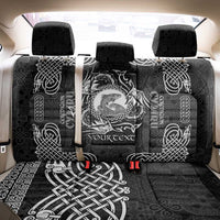 Personalized Cardiganshire Ceredigion Back Car Seat Cover Black Leaping Salmon Celtic-inspired - Wonder Print Shop