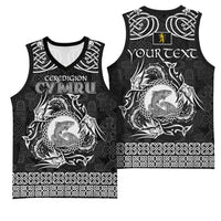Personalized Cardiganshire Ceredigion Basketball Jersey Black Leaping Salmon Celtic-inspired - Wonder Print Shop