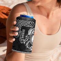 Personalized Cardiganshire Ceredigion 4 in 1 Can Cooler Tumbler Black Leaping Salmon Celtic-inspired - Wonder Print Shop