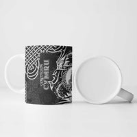 Personalized Cardiganshire Ceredigion Ceramic Mug Black Leaping Salmon Celtic-inspired - Wonder Print Shop