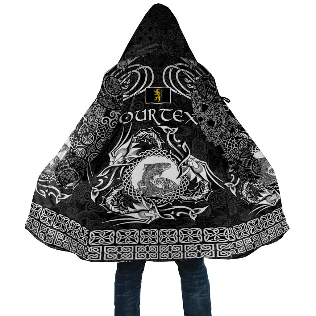 Personalized Cardiganshire Ceredigion Cloak Black Leaping Salmon Celtic-inspired - Wonder Print Shop