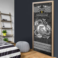 Personalized Cardiganshire Ceredigion Door Cover Black Leaping Salmon Celtic-inspired - Wonder Print Shop