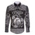 Personalized Cardiganshire Ceredigion Family Matching Long Sleeve Bodycon Dress and Hawaiian Shirt Black Leaping Salmon Celtic-inspired - Wonder Print Shop