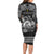Personalized Cardiganshire Ceredigion Family Matching Long Sleeve Bodycon Dress and Hawaiian Shirt Black Leaping Salmon Celtic-inspired - Wonder Print Shop
