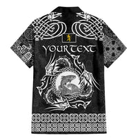 Personalized Cardiganshire Ceredigion Family Matching Mermaid Dress and Hawaiian Shirt Black Leaping Salmon Celtic-inspired - Wonder Print Shop