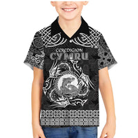 Personalized Cardiganshire Ceredigion Family Matching Mermaid Dress and Hawaiian Shirt Black Leaping Salmon Celtic-inspired - Wonder Print Shop