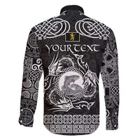 Personalized Cardiganshire Ceredigion Family Matching Puletasi and Hawaiian Shirt Black Leaping Salmon Celtic-inspired - Wonder Print Shop