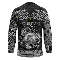 Personalized Cardiganshire Ceredigion Hockey Jersey Black Leaping Salmon Celtic-inspired - Wonder Print Shop