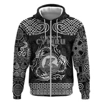 Personalized Cardiganshire Ceredigion Hoodie Black Leaping Salmon Celtic-inspired - Wonder Print Shop