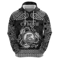 Personalized Cardiganshire Ceredigion Hoodie Black Leaping Salmon Celtic-inspired - Wonder Print Shop
